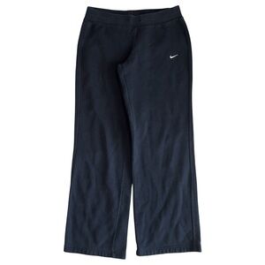 Nike Vintage Black Navy Wide-Leg Sweatpants with White Swoosh